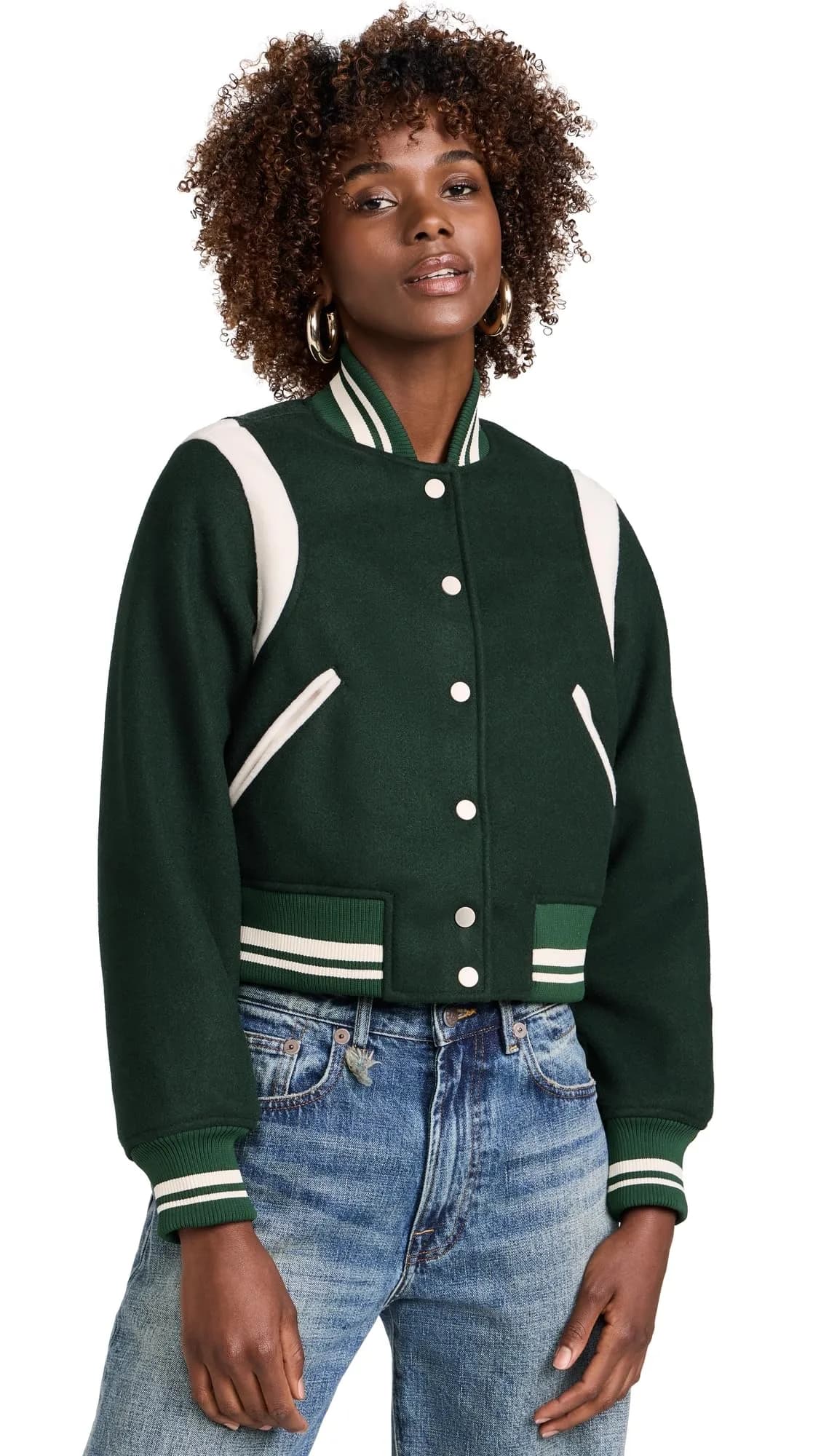 [BLANKNYC] Women's Smart Move Bomber Jacket, Green Combo, M | Relaxed Fit, Polyester, Fall Style — Green Combo
