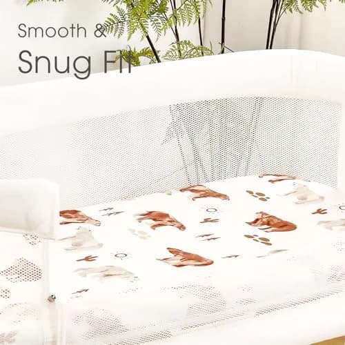 GRSSDER Stretchy Ultra Soft Bassinet Sheet 2 Pack, 81cm x 41cm x 13cm (32" x 16" x 5") | Universal Fit for Oval, Rectangle, Moses Basket Mattresses thumbnail 3