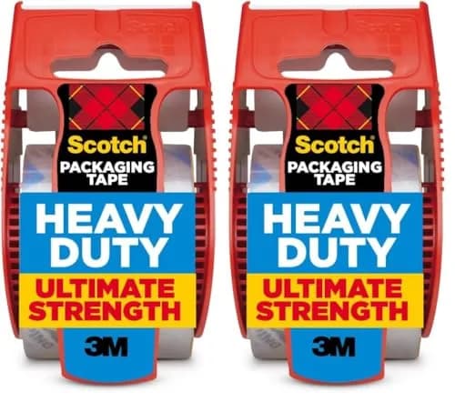 Scotch Heavy Duty Shipping Packing Tape 1.88 in. x 27.7 yd. (2 Rolls) | Industrial Strength Adhesive Tape thumbnail 1