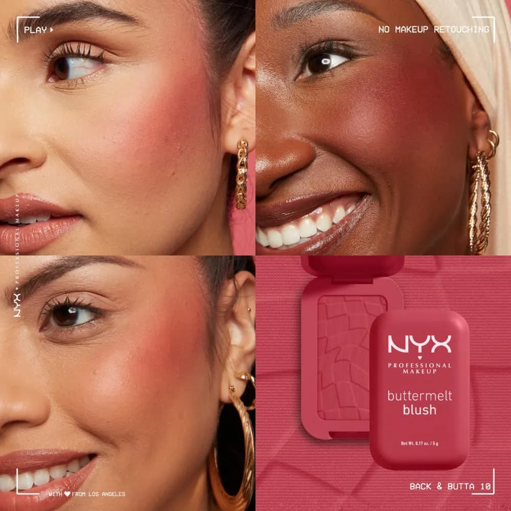 NYX PROFESSIONAL MAKEUP Buttermelt Powder Blush, Back and Butta Shade, 5g (0.17 Oz) | Vegan Formula with Mango Butter - view 6