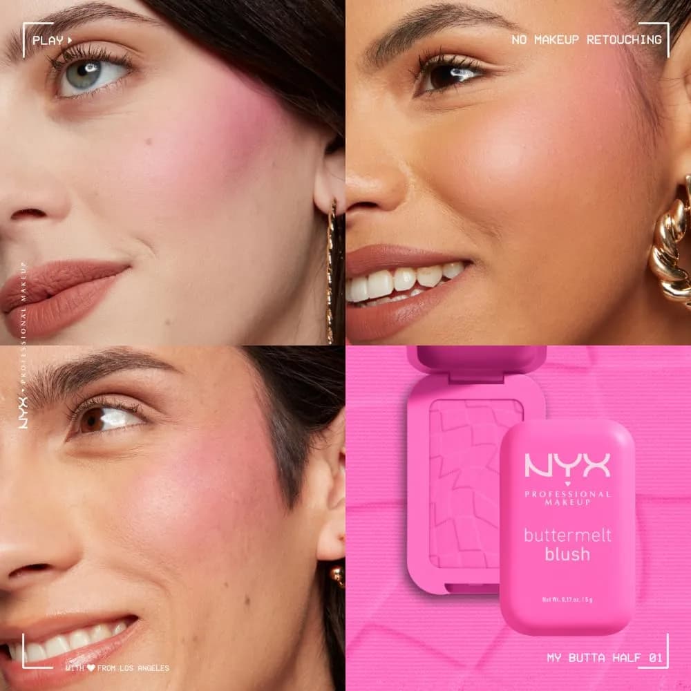 NYX PROFESSIONAL MAKEUP Buttermelt Powder Blush, My Butta Half | 5g (0.17 oz) Buildable Matte & Glowy Finish - view 6