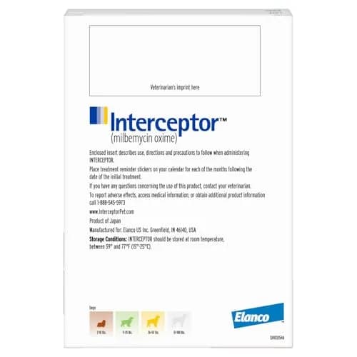 Interceptor for Dogs 2-10 lbs | Heartworm & Worms Prevention, 6-Month Supply thumbnail 2