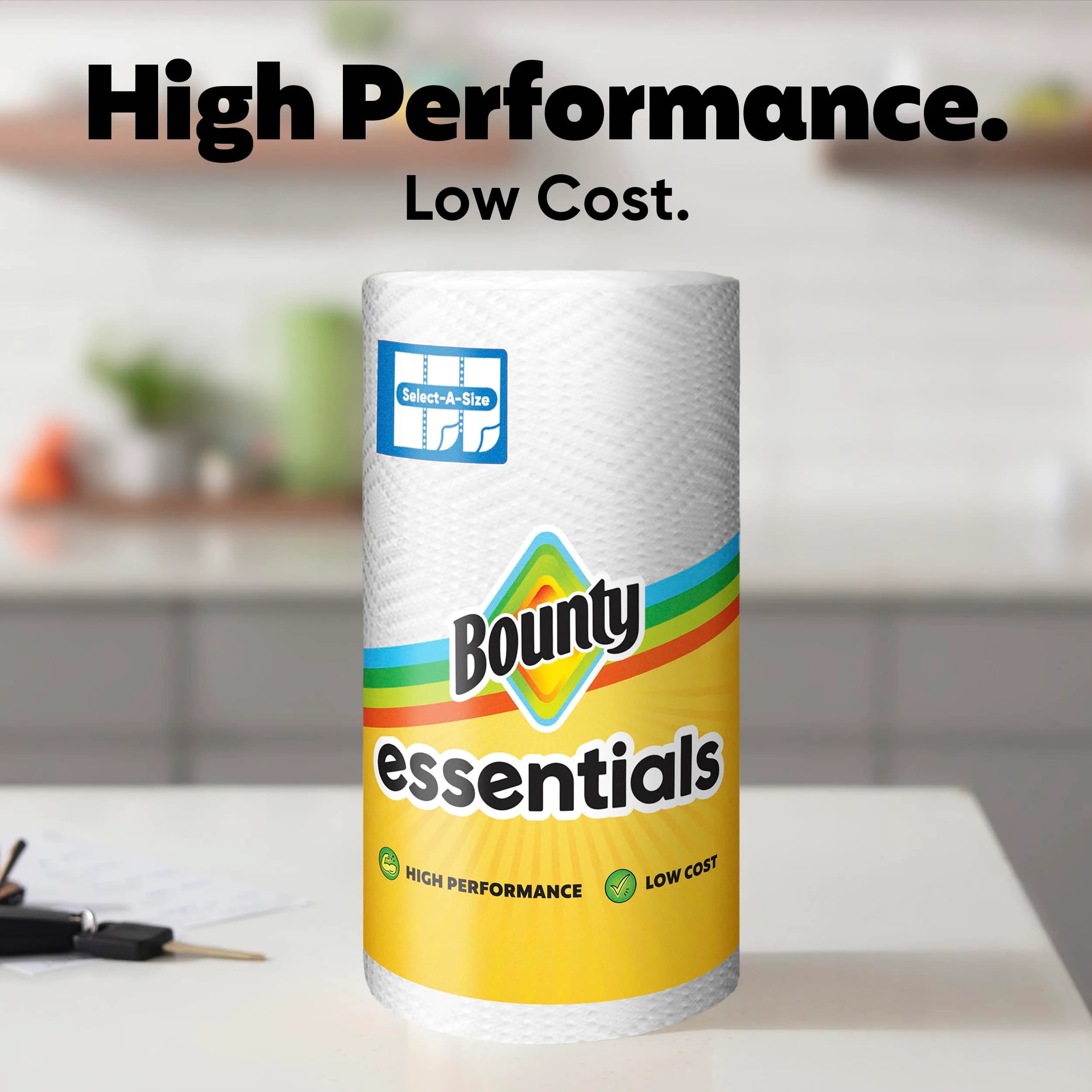 Bounty Essentials Select-A-Size Paper Towels, 6 Double Rolls | Strong & Soft for Everyday Messes thumbnail 8
