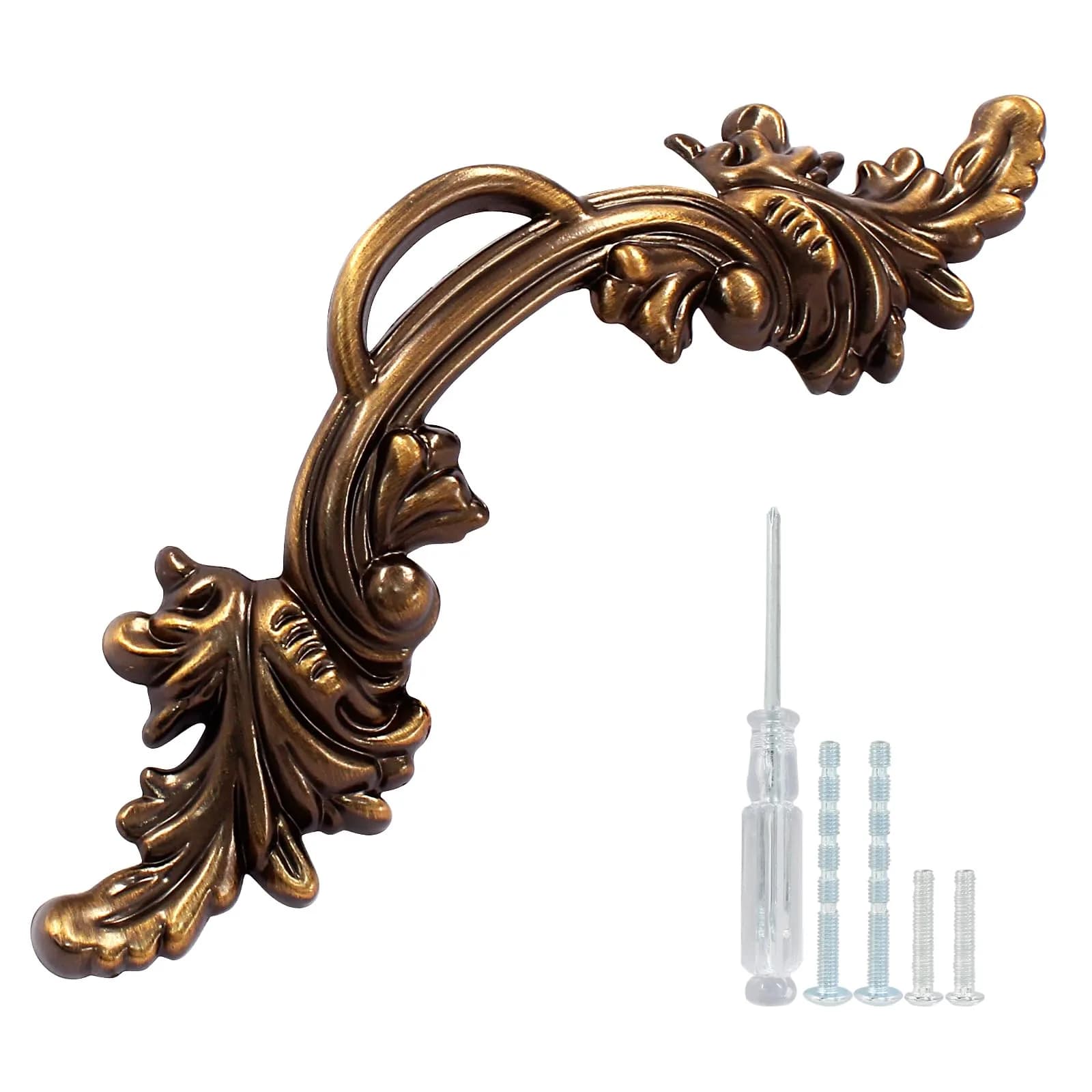 Biaungdo Vintage Cabinet Pulls Handles, 12 Pcs, Bronze | Retro Zinc Alloy Drawer Pulls with 64mm (2.5in) Screw Hole Distance — Bronze