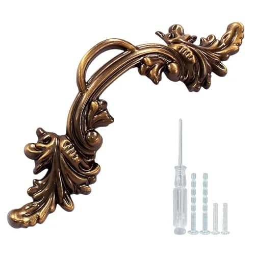 Biaungdo Vintage Cabinet Pulls Handles, 12 Pcs, Bronze | Retro Zinc Alloy Drawer Pulls with 64mm (2.5in) Screw Hole Distance thumbnail 1