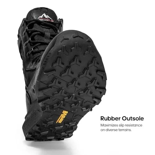 NORTIV 8 Men's Black Tactical Military Boots 8.57" Shaft | Lightweight & Cushioned for All-Day Comfort thumbnail 6