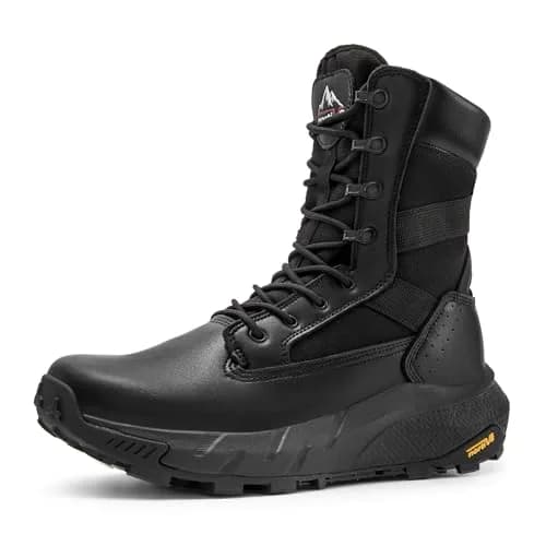 NORTIV 8 Men's Black Tactical Military Boots 8.57" Shaft | Lightweight & Cushioned for All-Day Comfort thumbnail 1