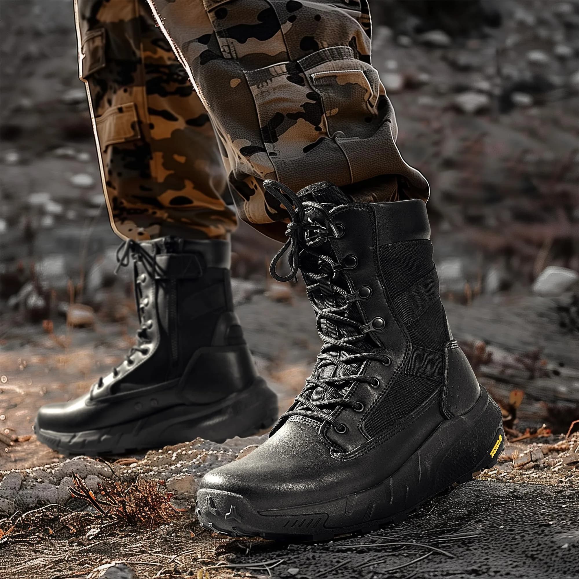 NORTIV 8 Men's Black Tactical Military Boots 8.57" Shaft | Lightweight & Cushioned for All-Day Comfort - view 8