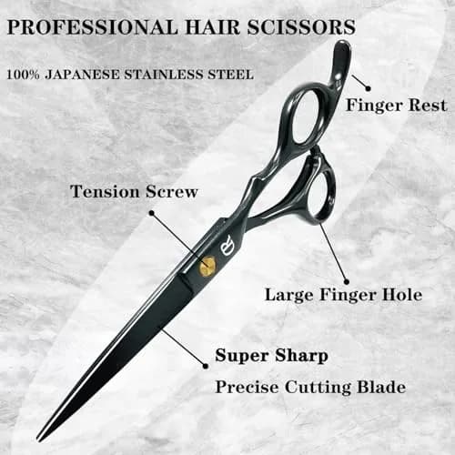 JAVENPROLIU Professional Hair Cutting Shears 6 Inch (15.24 cm) | Barber Scissors for Men, Women, Kids thumbnail 2