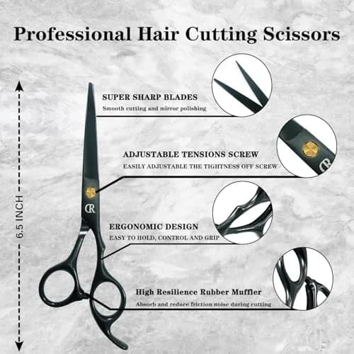 JAVENPROLIU Professional Hair Cutting Shears 6 Inch (15.24 cm) | Barber Scissors for Men, Women, Kids thumbnail 3