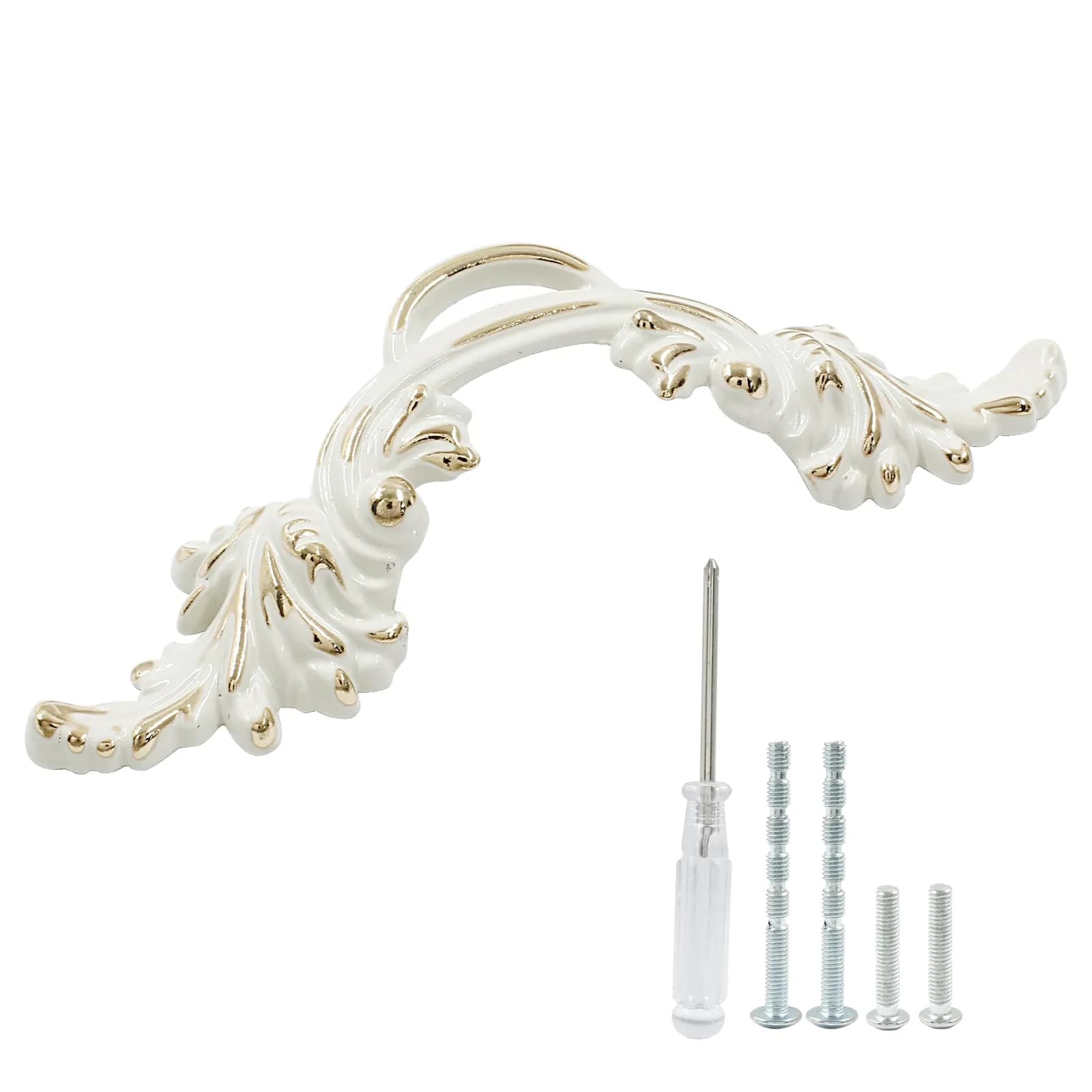 Biaungdo Vintage Cabinet Pulls Handles Gold Edge 135mm (5.31in) | Retro European Style Hardware thumbnail 1