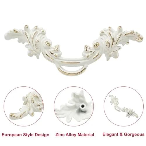 Biaungdo Vintage Cabinet Pulls Handles Gold Edge 135mm (5.31in) | Retro European Style Hardware thumbnail 3