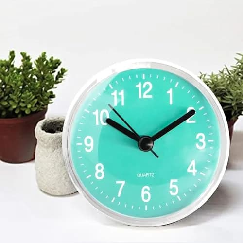 Betus Waterproof Bathroom Shower Clock with Large Suction Cup - Silent, Water Proof, Battery Operated Wall Clock for Toilet, Kitchen, Bedroom (Blue) | Easy Setup Analog Clock thumbnail 6