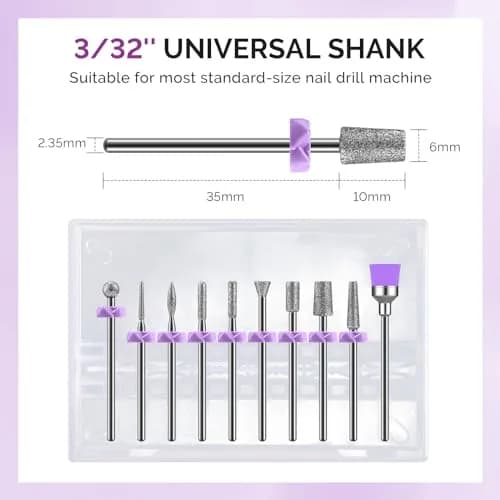 MelodySusie Diamond Nail Drill Bits Set with 40 Sanding Bands & Mandrel Bit | 50-Piece Set thumbnail 4