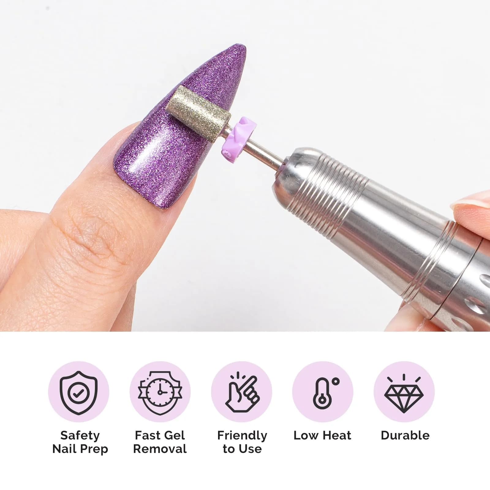 MelodySusie Diamond Nail Drill Bits Set with 40 Sanding Bands & Mandrel Bit | 50-Piece Set - view 8