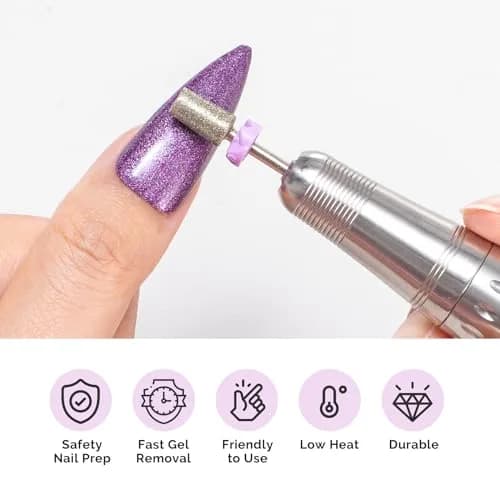 MelodySusie Diamond Nail Drill Bits Set with 40 Sanding Bands & Mandrel Bit | 50-Piece Set thumbnail 8