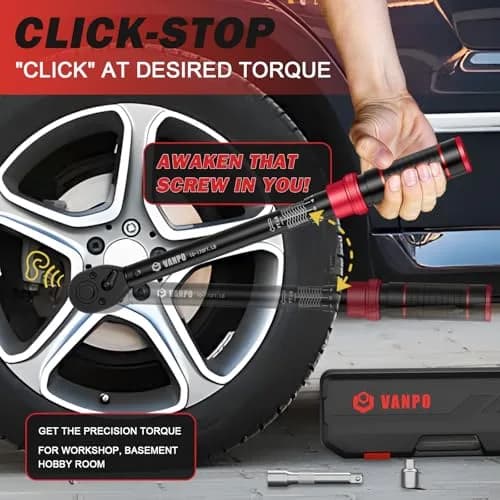 VANPO 1/2-Inch Drive Click Torque Wrench 10-170 Ft-Lb | Precise Automotive & Motorcycle Tool thumbnail 6