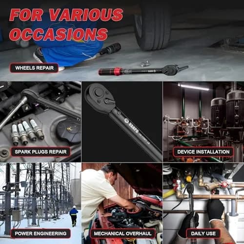 VANPO 1/2-Inch Drive Click Torque Wrench 10-170 Ft-Lb | Precise Automotive & Motorcycle Tool thumbnail 7