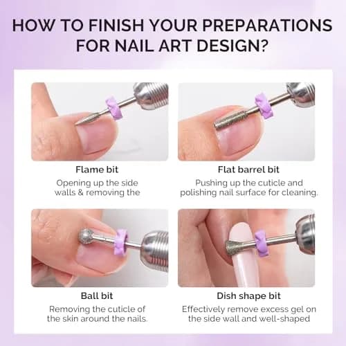 MelodySusie Diamond Nail Drill Bit Set with Sanding Bands & Mandrel Bit | 10Pcs Diamond Bits + 40pcs Sanding Bands (Grits #120/#180/#240) thumbnail 3