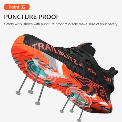 TRAILBLITZ Composite Steel Toe Shoes for Men, US Men's 11 (11 M US) | ASTM F2413-18 Certified Safety Sneakers thumbnail 3