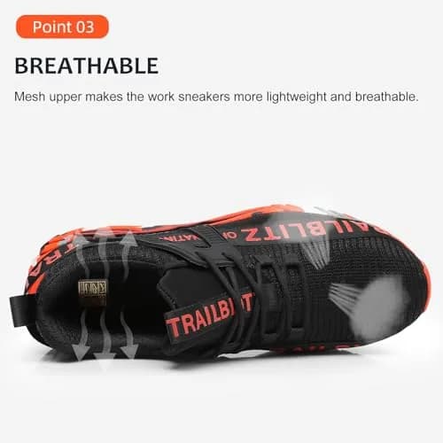 TRAILBLITZ Composite Steel Toe Shoes for Men, US Men's 11 (11 M US) | ASTM F2413-18 Certified Safety Sneakers thumbnail 4
