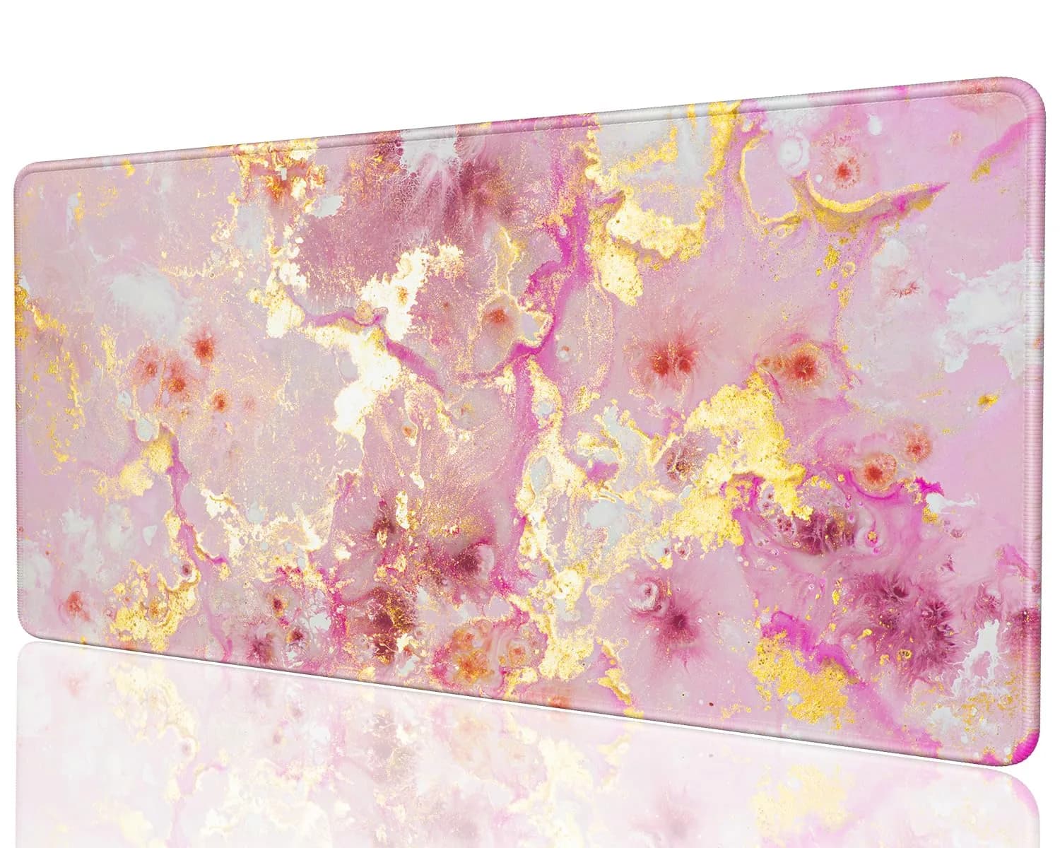 Niniubye Desk Mat 32" x 16" Pink Gold Marble | XXL Extended Large Gaming Mouse Pad for Desk, Office & Gaming - main product image