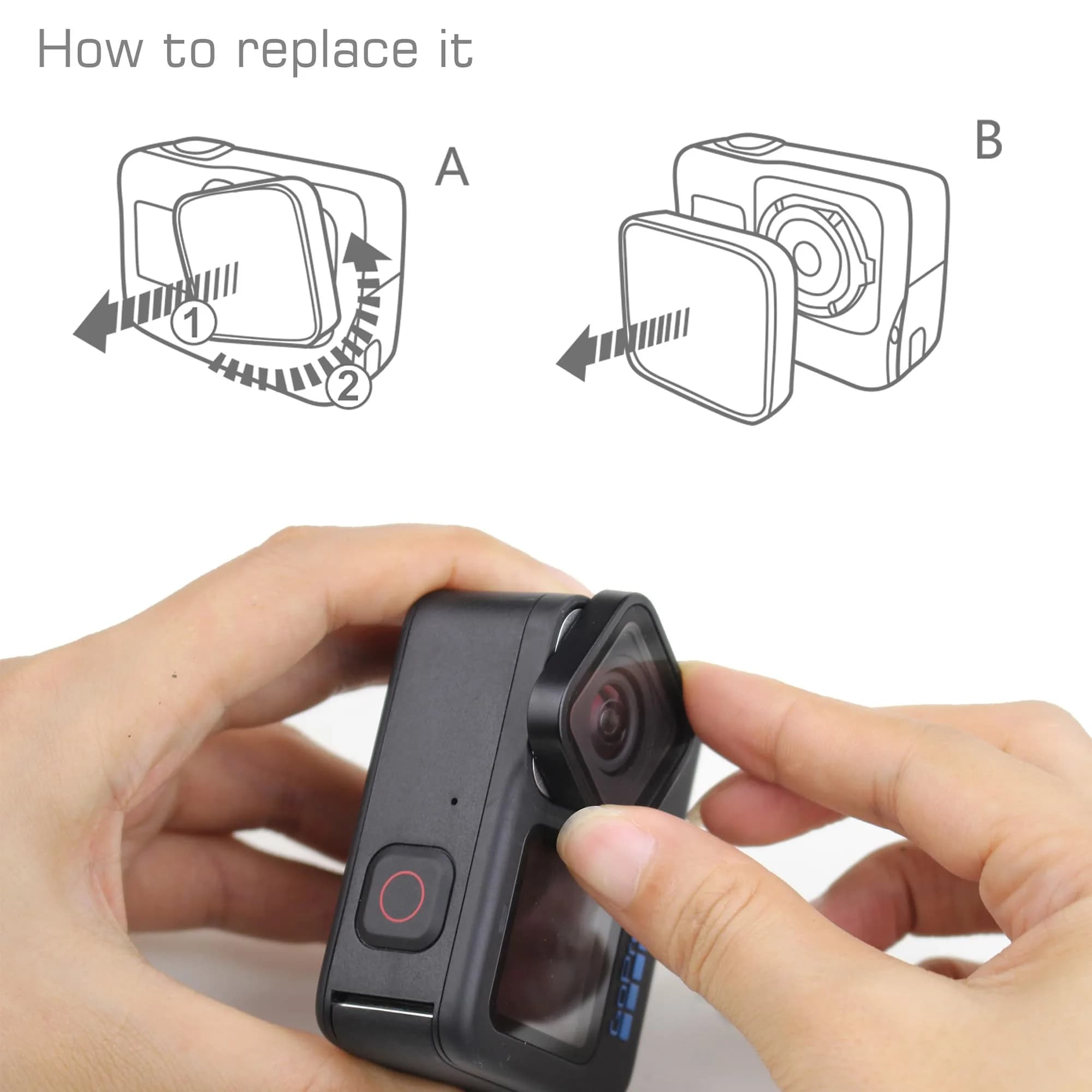 GEPULY Protective Lens Replacement for GoPro Hero 12 11 10 9 Black Camera | 10m Waterproof Glass Cover - view 5