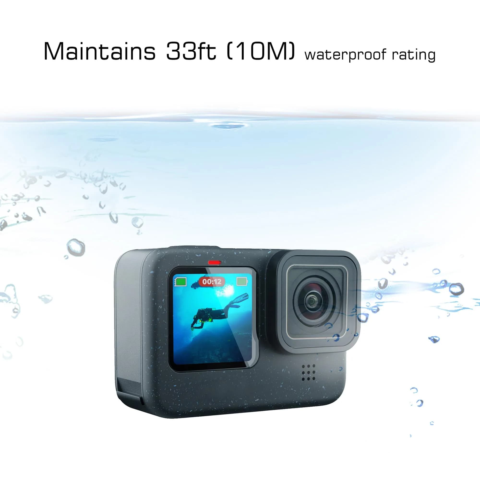 GEPULY Protective Lens Replacement for GoPro Hero 12 11 10 9 Black Camera | 10m Waterproof Glass Cover - view 3