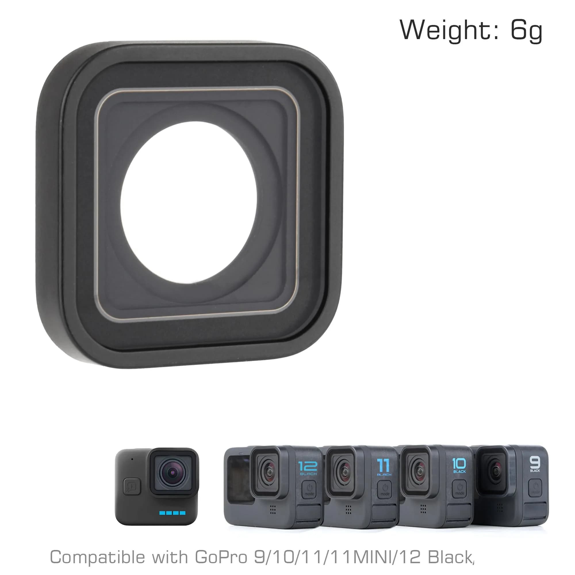GEPULY Protective Lens Replacement for GoPro Hero 12 11 10 9 Black Camera | 10m Waterproof Glass Cover - view 4