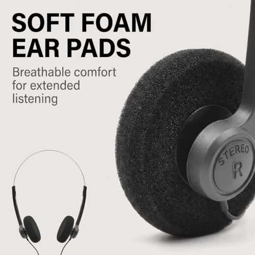 Galepromot Black Retro Over-Ear Headphones with Cord | Hi-Fi Stereo Sound thumbnail 3