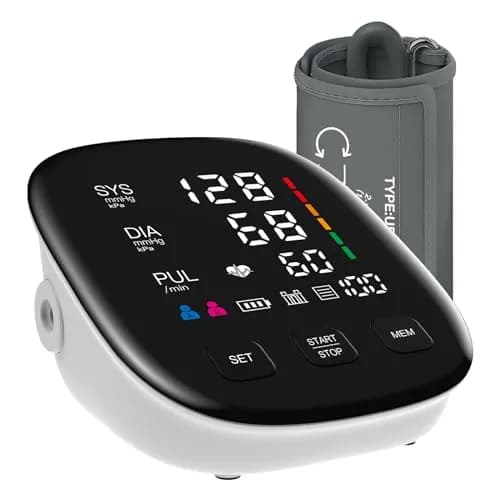 CRABCLAW Blood Pressure Monitor | Accurate Home Use Arm Monitor with 2×199 Memory, Adjustable Cuff 9-17" (White) thumbnail 1