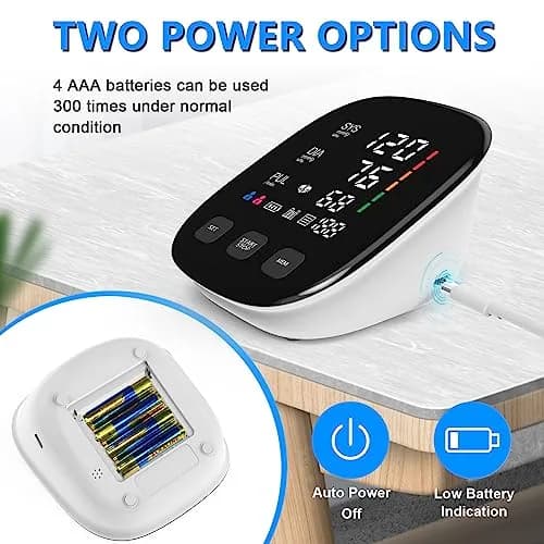 CRABCLAW Blood Pressure Monitor | Accurate Home Use Arm Monitor with 2×199 Memory, Adjustable Cuff 9-17" (White) thumbnail 4
