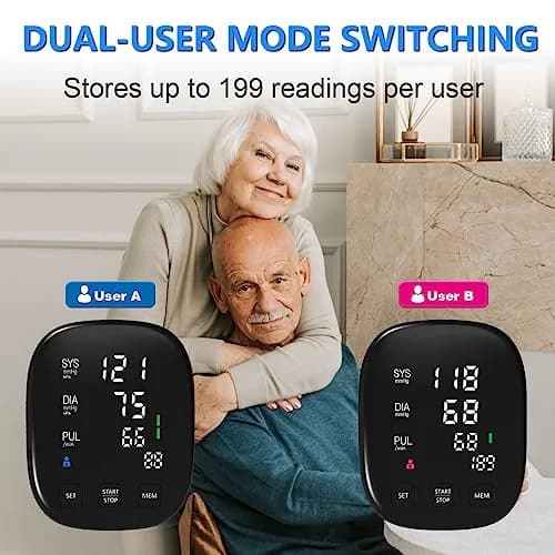 CRABCLAW Blood Pressure Monitor | Accurate Home Use Arm Monitor with 2×199 Memory, Adjustable Cuff 9-17" (White) thumbnail 5
