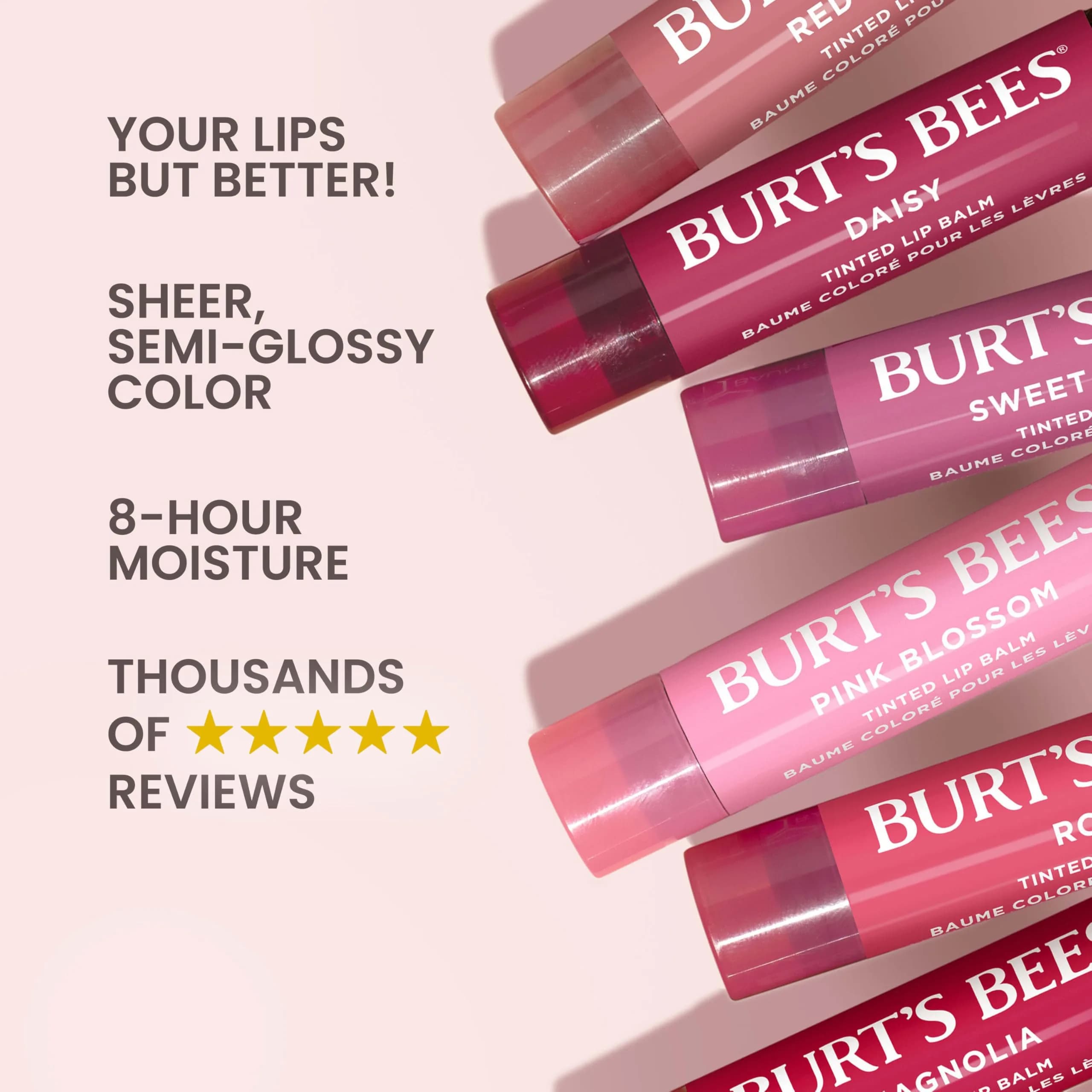 Burt's Bees Tinted Lip Balm Trio: Red Dahlia, Hibiscus & Zinnia for 8-Hour Natural Moisture - view 3