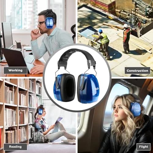 ProCase SNR33dB Noise Reduction Ear Muffs, Adult Hearing Protection | Crystalnavy, Adjustable Padded Headband, ANSI S3.19 Certified thumbnail 6