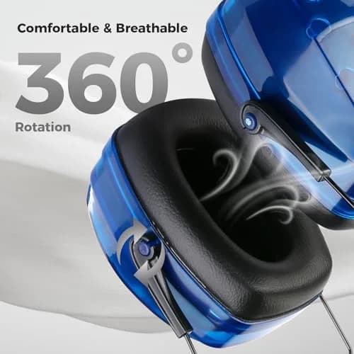 ProCase SNR33dB Noise Reduction Ear Muffs, Adult Hearing Protection | Crystalnavy, Adjustable Padded Headband, ANSI S3.19 Certified thumbnail 8