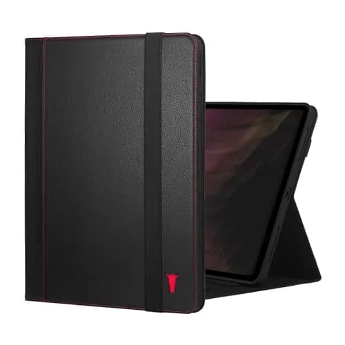 TORRO iPad Pro 13” Case Black with Red Detail | Premium Leather with Stand & Apple Pencil Connectivity thumbnail 1