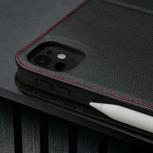 TORRO iPad Pro 13” Case Black with Red Detail | Premium Leather with Stand & Apple Pencil Connectivity thumbnail 5