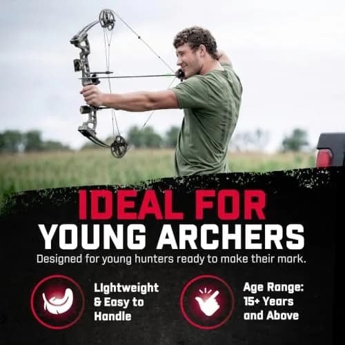Barnett Vortex Hunter G3 Compound Bow 45-60lb | Adjustable 26-30in, Veil Camo, for Teens & Adults thumbnail 5
