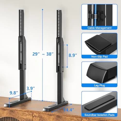 Rfiver Table Top TV Stand with Height Adjustable Legs for 37-90 Inch TVs | Max VESA 800x600mm, 150 lbs Capacity thumbnail 6