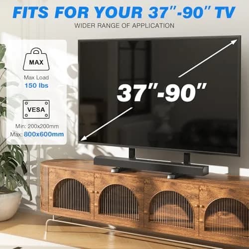 Rfiver Table Top TV Stand with Height Adjustable Legs for 37-90 Inch TVs | Max VESA 800x600mm, 150 lbs Capacity thumbnail 8