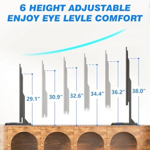 Rfiver Table Top TV Stand with Height Adjustable Legs for 37-90 Inch TVs | Max VESA 800x600mm, 150 lbs Capacity thumbnail 3