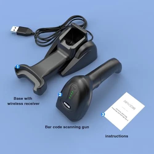 Symcode MJ-4590DA 2D Wireless Barcode Scanner with Charging Stand & Bluetooth | 10000 Codes Inventory, 40m Range thumbnail 9