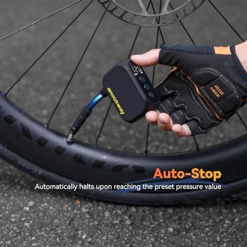 anoutway AT1 PRO Electric Bike Pump with Gauge 120PSI Portable | Real-Time Pressure Tracking thumbnail 5