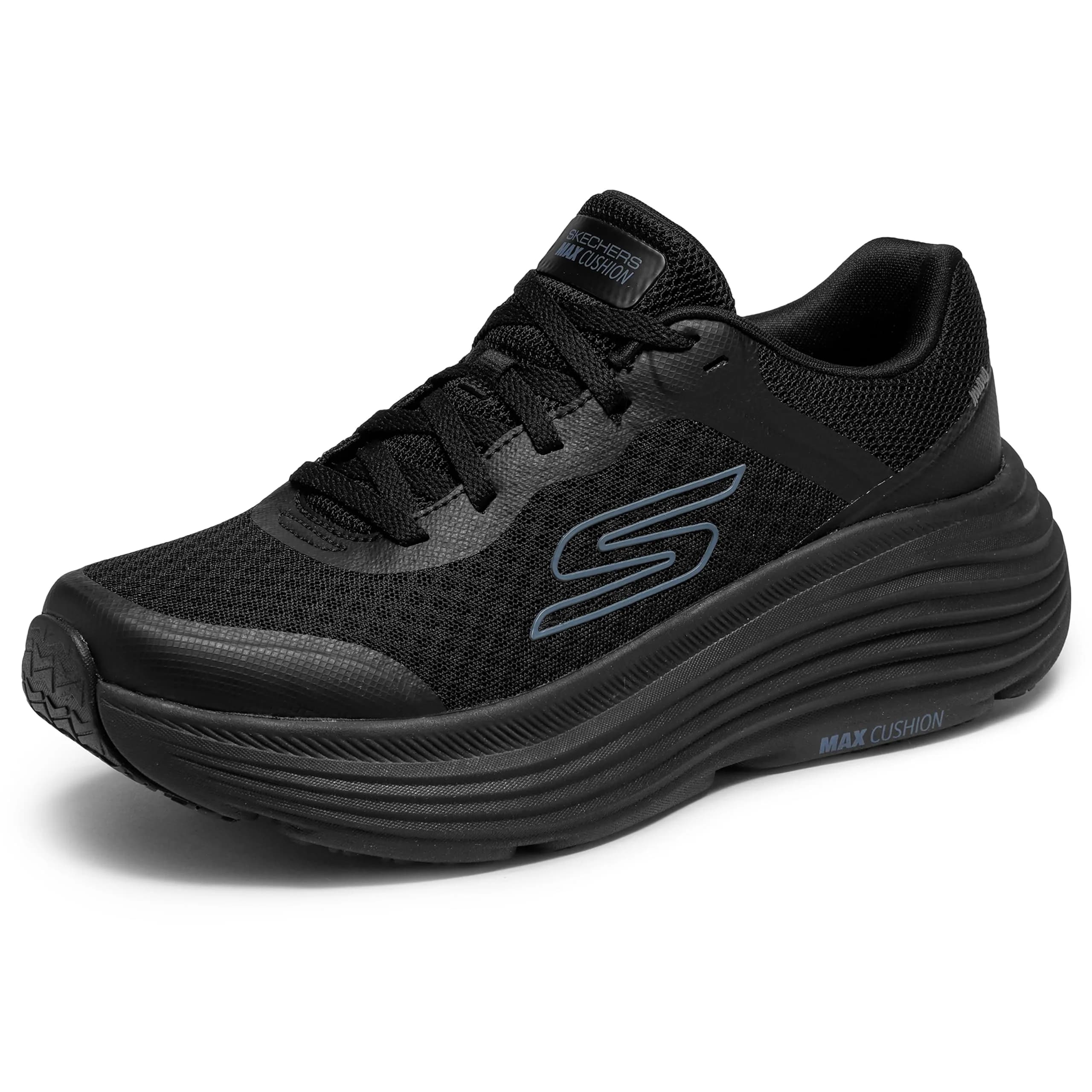 Skechers Women's Max Cushioning Endeavour Canova Sneakers, Black, 7.5 | Superior Comfort & Support — Black