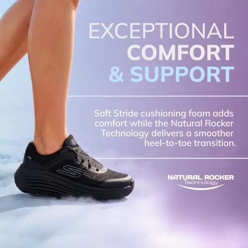 Skechers Women's Max Cushioning Endeavour Canova Sneakers, Black, 7.5 | Superior Comfort & Support thumbnail 4