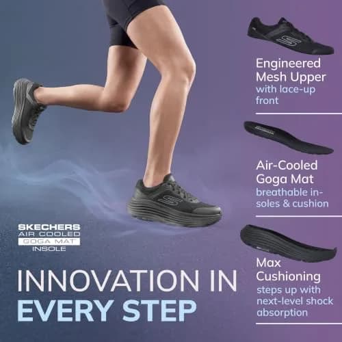 Skechers Women's Max Cushioning Endeavour Canova Sneakers, Black, 7.5 | Superior Comfort & Support thumbnail 5
