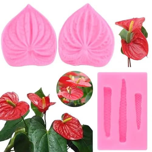 ZiXiang Anthurium Silicone Mold Set of 2 | Food Grade Cake Decorating & Chocolate Making Molds thumbnail 1