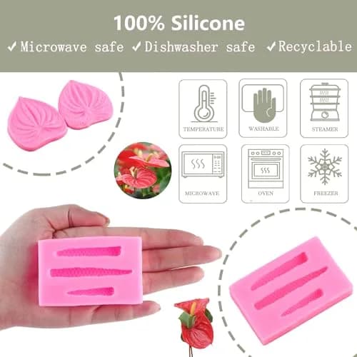 ZiXiang Anthurium Silicone Mold Set of 2 | Food Grade Cake Decorating & Chocolate Making Molds thumbnail 4