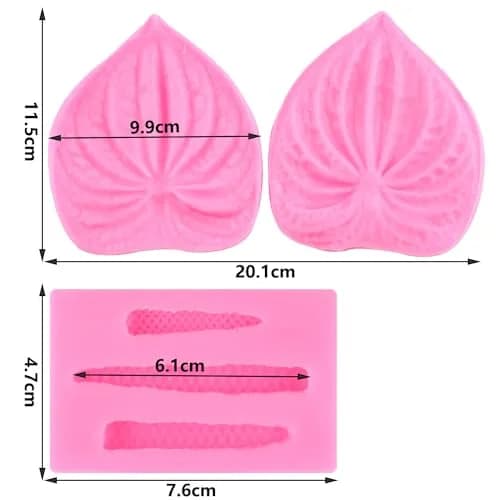 ZiXiang Anthurium Silicone Mold Set of 2 | Food Grade Cake Decorating & Chocolate Making Molds thumbnail 2